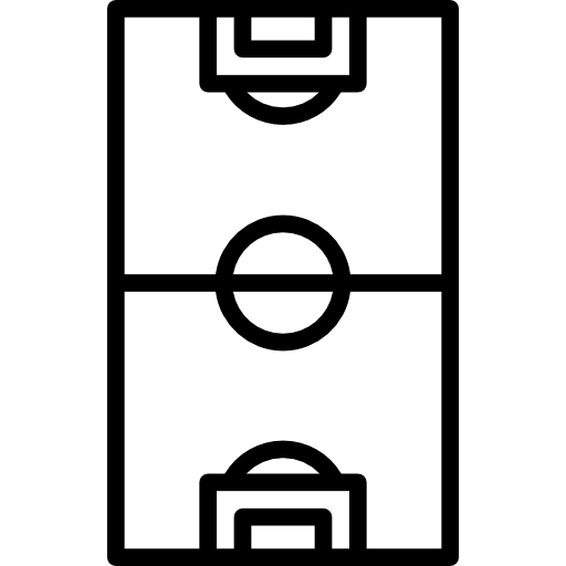 Soccer field outlined top view sportive symbol